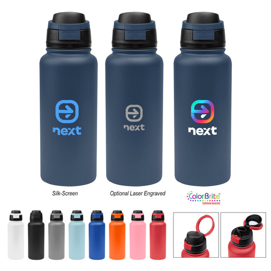 BLACK 32 Oz. Pop Sip Recycled Stainless Steel Bottle