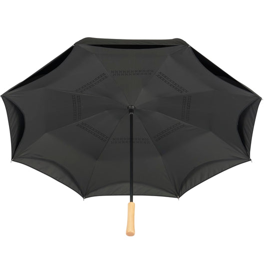 Black 48" Recycled  Manual Inversion Umbrella