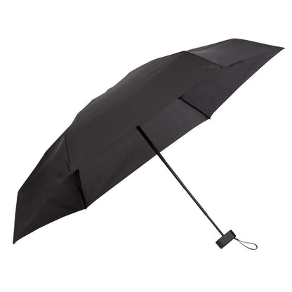 Front View of Black 37" Compact Travel Umbrella With Case