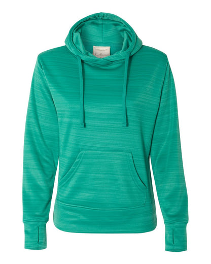 Women's Odyssey Striped Performance Fleece Lapover Hooded Sweatshirt - 8662