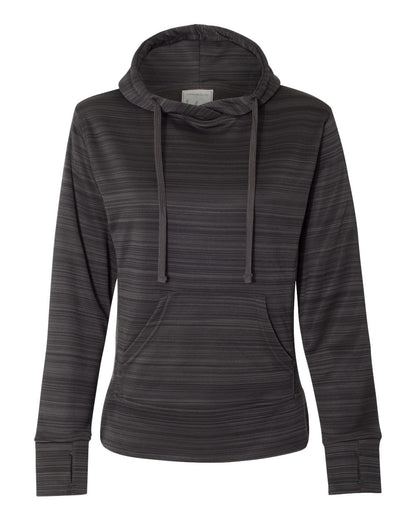 Women's Odyssey Striped Performance Fleece Lapover Hooded Sweatshirt - 8662