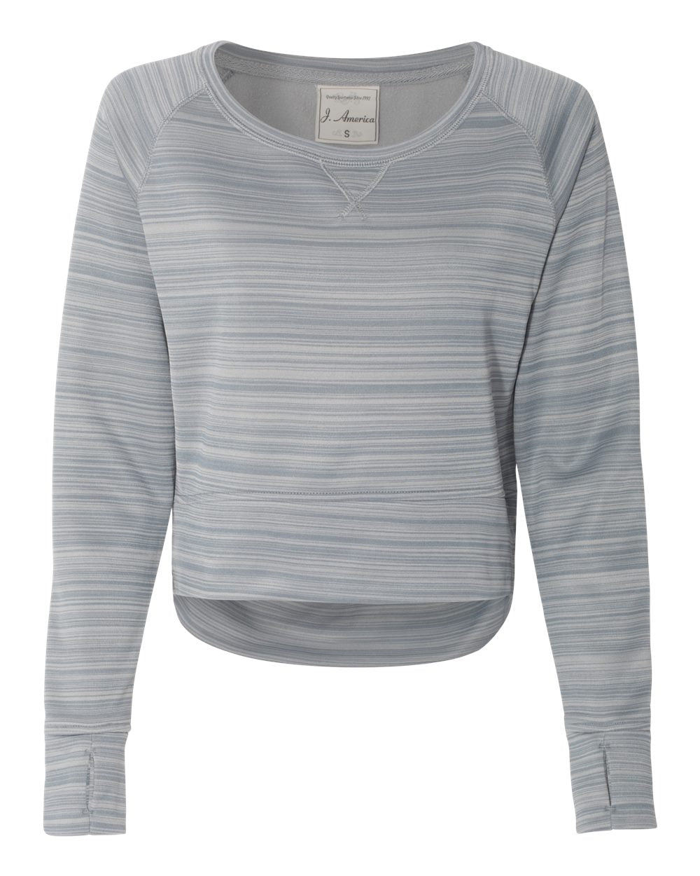 Women's Odyssey Striped Performance Fleece Hi-Low Crewneck Sweatshirt - 8663