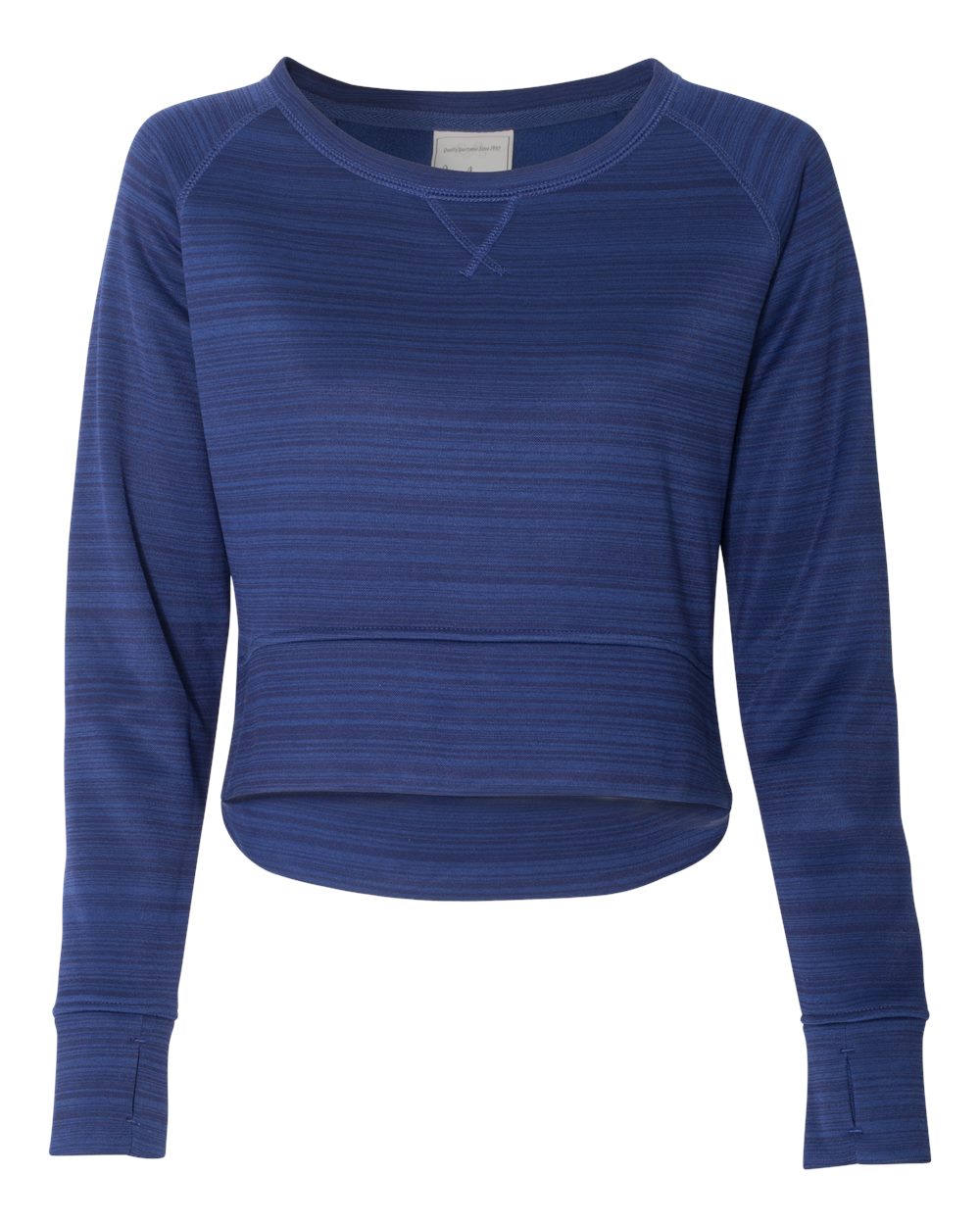 Women's Odyssey Striped Performance Fleece Hi-Low Crewneck Sweatshirt - 8663