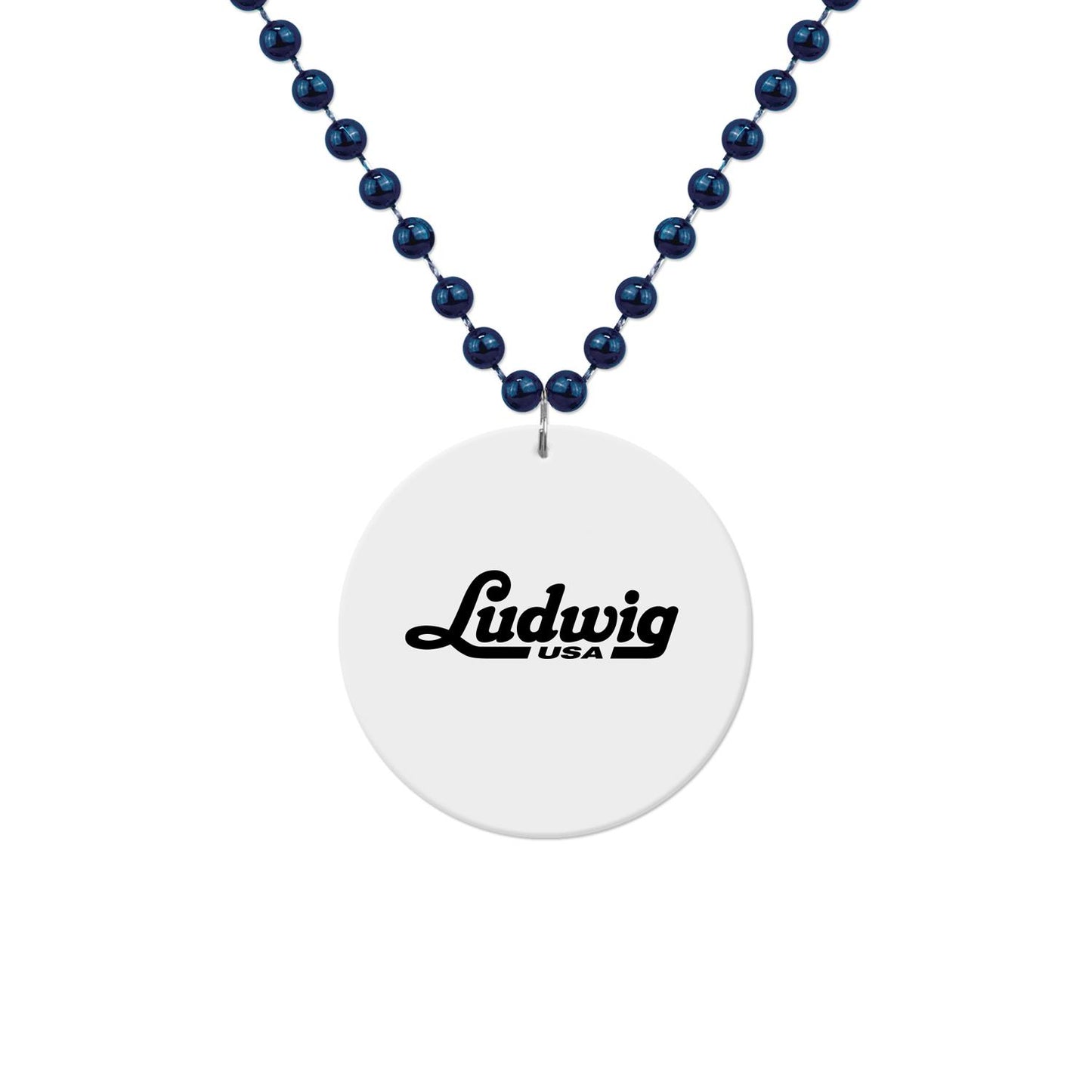 Medallion Bead Necklace w/White Medallion