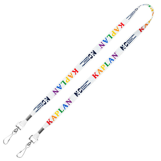 “ROMEO” 5/8” Dual Attachment Soft & Smooth Sublimation Lanyard