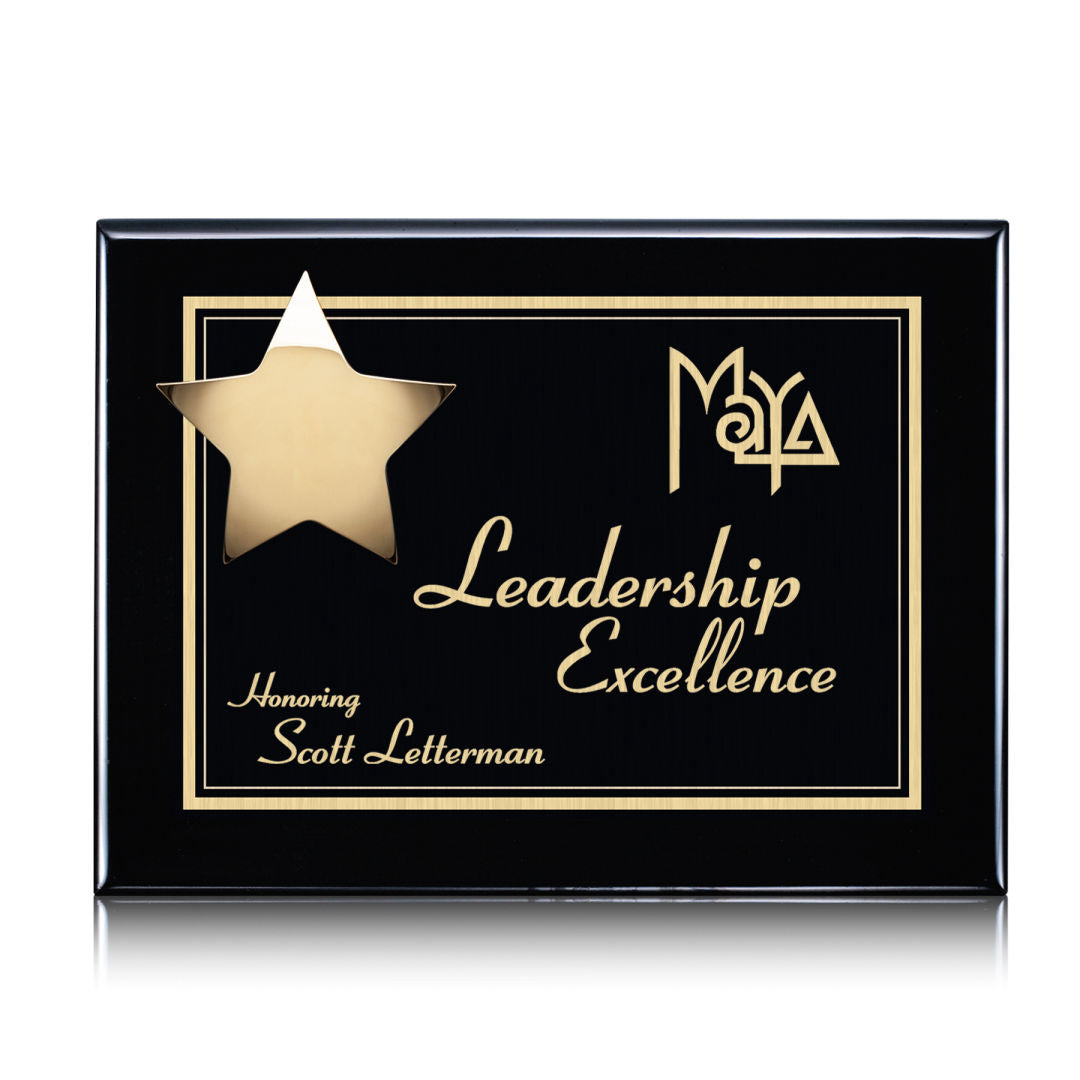 Hollister Plaque - Black/Gold