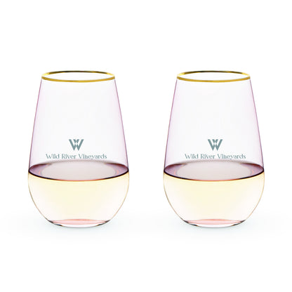 Twine Living® Rose Crystal Stemless Wine Glass