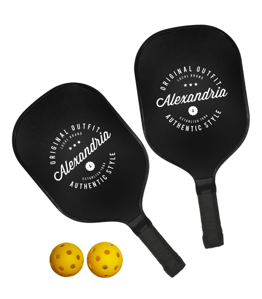 Black Smasher Pickleball Set Black (Screen Print)