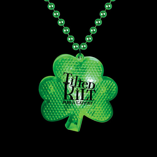 Green Light Up Shamrock Medallion Beads