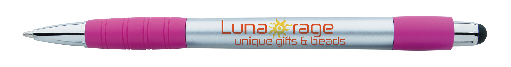 Front View of Red with Blue Ink Good Value™ Silver Element Stylus Pen