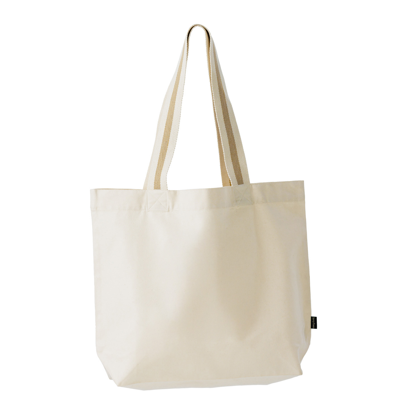 Deluxe Oversized Canvas Tote Bag with Striped Handles