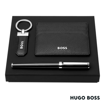Hugo Boss® Rollerball Pen, Key Ring & Card Holder Set