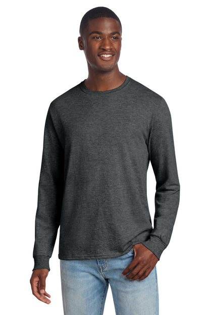 SanMar 560LS_blackinkheather_model_front.jpg