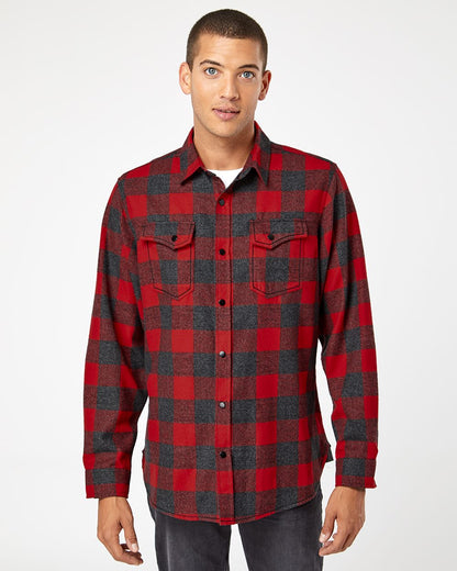 Men's Snap Front Plaid Flannel Shirt - 8219