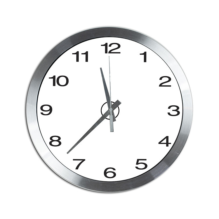 "Bridge" 14” Brushed Metal Wall Clock