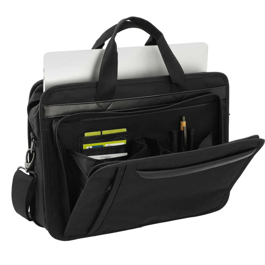 Front View of Black Paragon 15" Computer Briefcase
