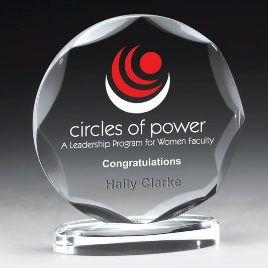 Round Scalloped Award - Laser Engraved