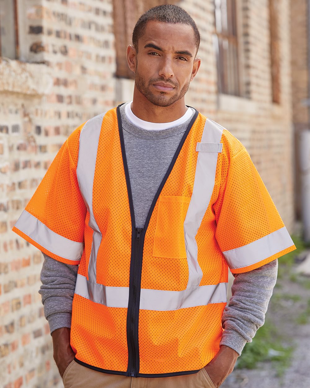 Unisex Economy Single Pocket Zipper Vest - 1567-1568