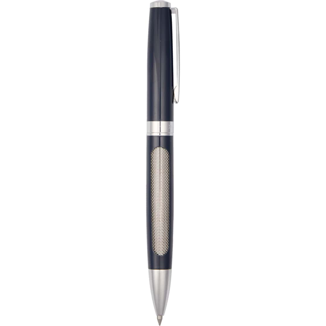 Front View of Black Luxe Recycled Stainless Steel Ballpoint
