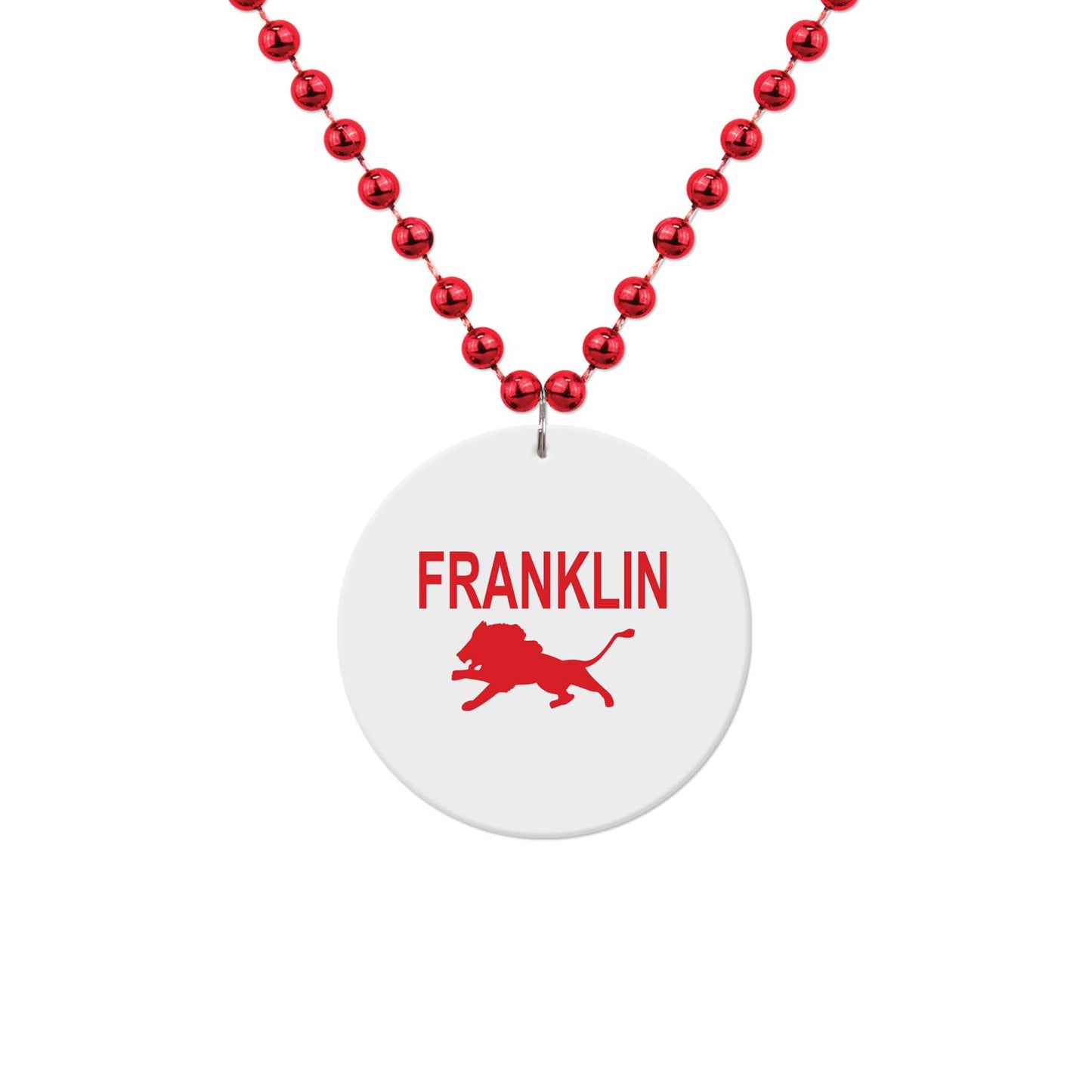 Medallion Bead Necklace w/White Medallion