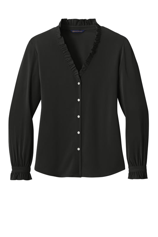 Brooks Brothers Women's Long Sleeve Ruffle Collar Blouse BB18011