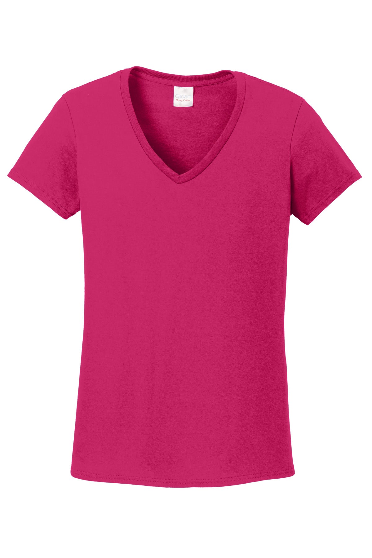 Gildan Women's Heavy Cotton 100% Cotton V-Neck T-Shirt. 5V00L