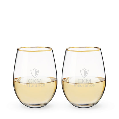 Twine Living® Gilded Stemless Wine Glass