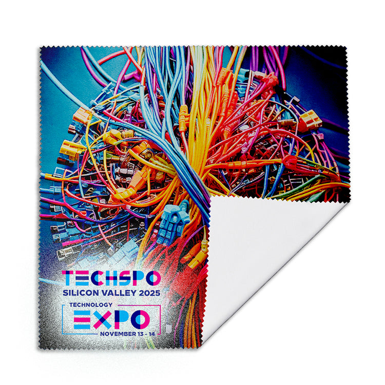 "BALBOA" - 10" x 10" Full Color Sublimation Recycled RPET Microfiber Cleaning Cloth & Screen Cleaner