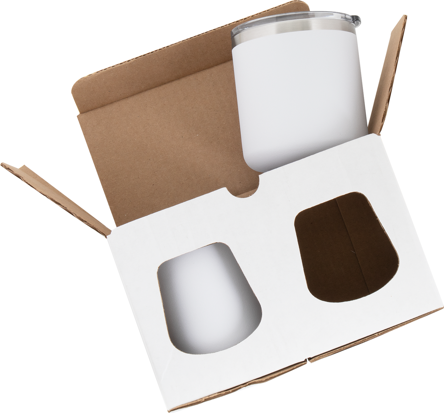 2 pack white box - stemless