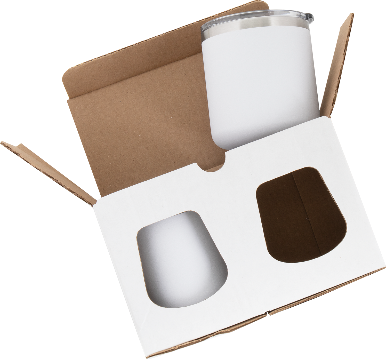 2 pack white box - stemless