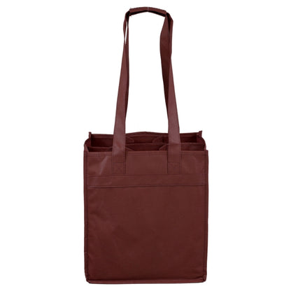 10"W x 11"H x 7”Gusset - "THE SONOMA" 6 Bottle Wine Tote Bag