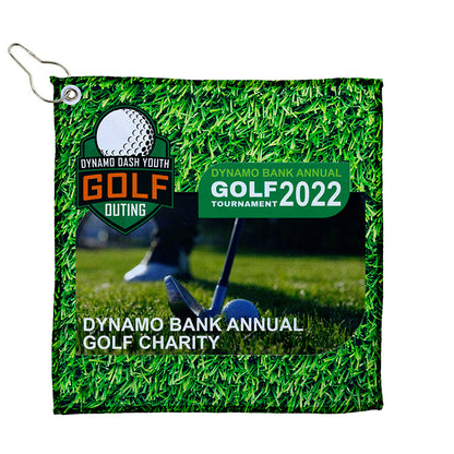 "THE WEDGE" Full Color Sublimation Recycled RPET 300 GSM Heavy Duty Golf Towel – 12” W x 12” H
