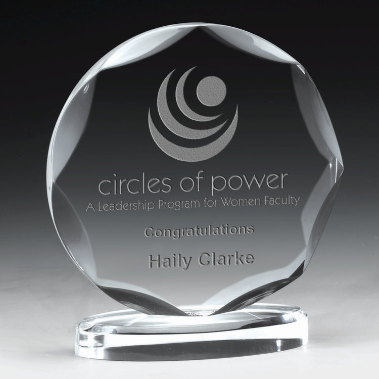 Round Scalloped Award - Laser Engraved