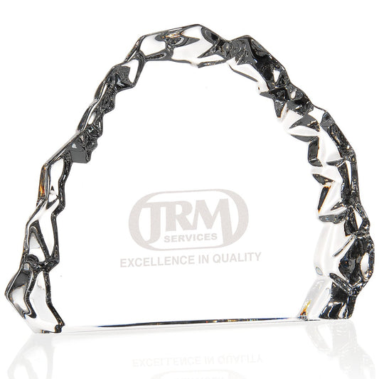 Front View of Clear MARIO CIONI Carved Crystal Award