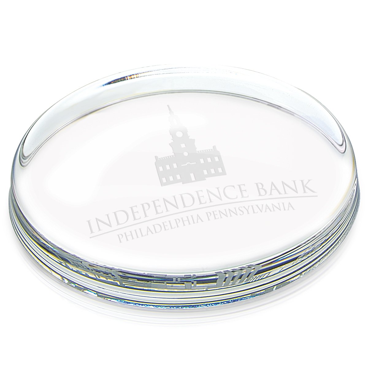 Front View of Clear JAFFA® Oval Paperweight