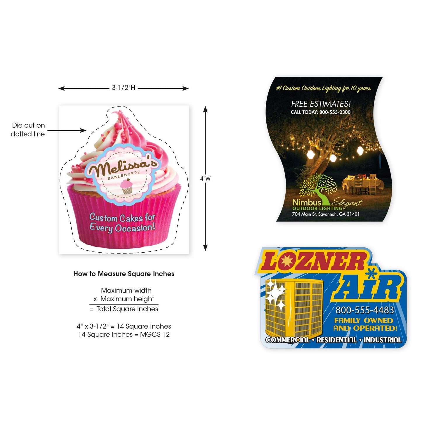 Front View of MGCS30-6 Good Value™ 30 Mil Custom Shaped Magnet 6.01-8 Square Inches