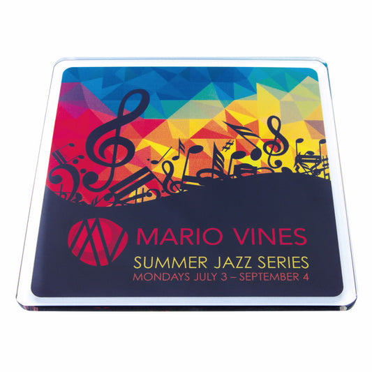 Front View of Clear Good Value™ Square Acrylic Coaster