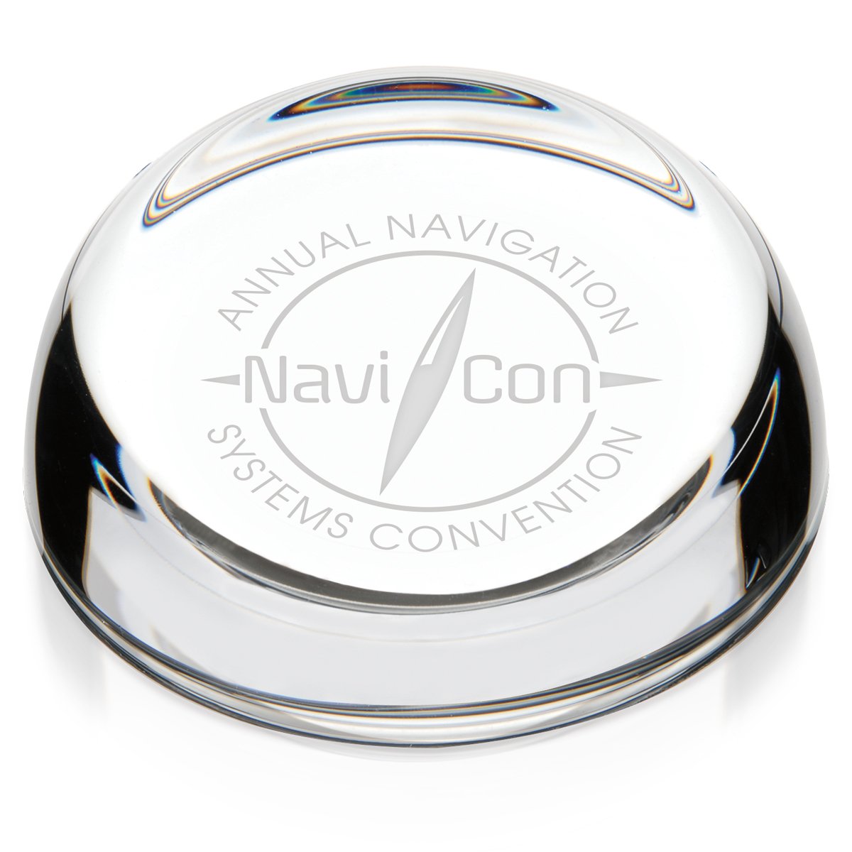 Front View of Clear JAFFA® Clear Slant-Top Paperweight