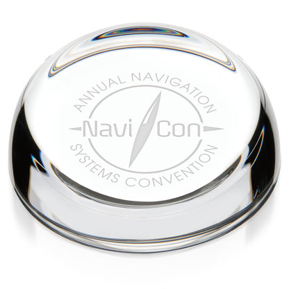 Front View of Clear JAFFA® Clear Slant-Top Paperweight