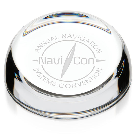 Front View of Clear JAFFA® Clear Slant-Top Paperweight