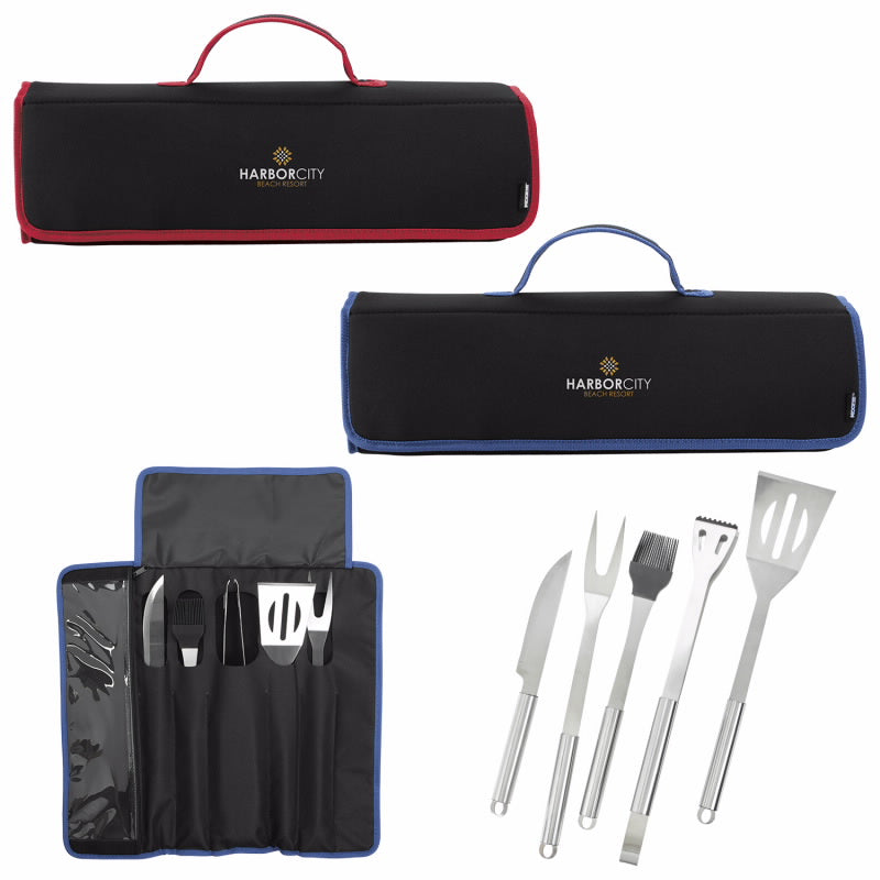 Front View of Red Koozie® Camp 5-piece BBQ Set