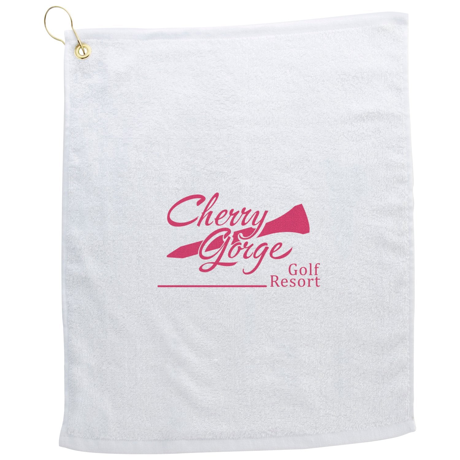 Front View of White Golf Towel