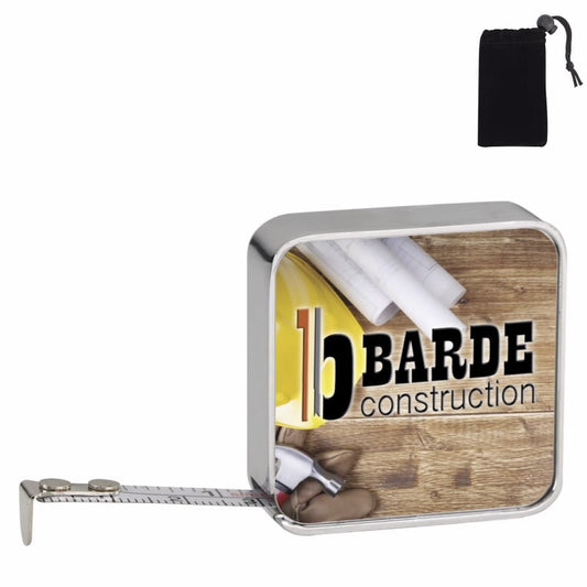 Front View of Chrome 6' Chrome Tape Measure