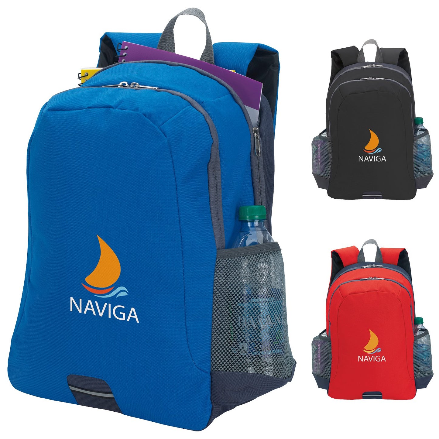 Front View of Blue Good Value™ Sport Backpack