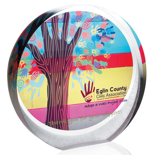 Front View of Clear JAFFA® Radiant Orbit Award - Medium