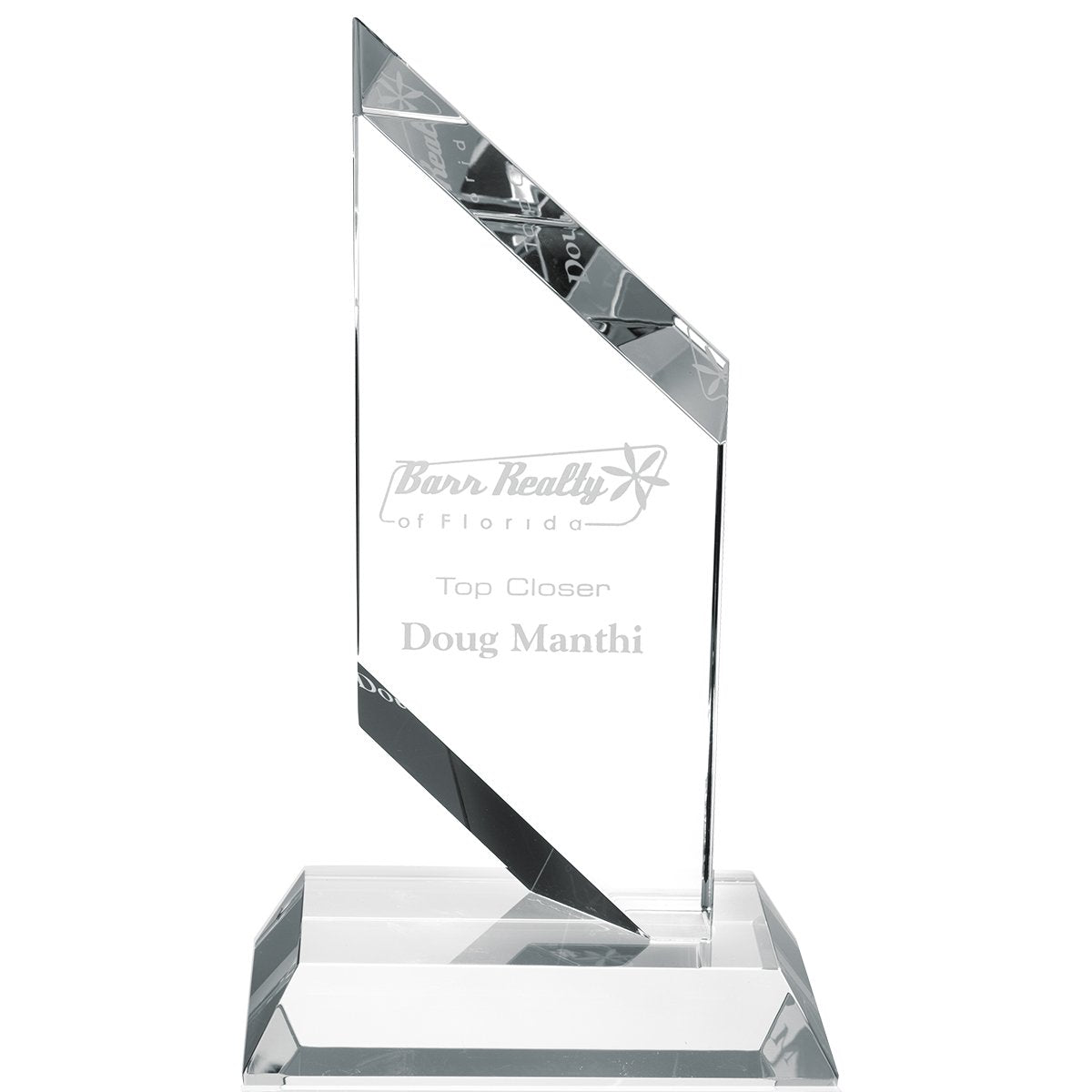 Front View of Clear JAFFA® Sparta Award