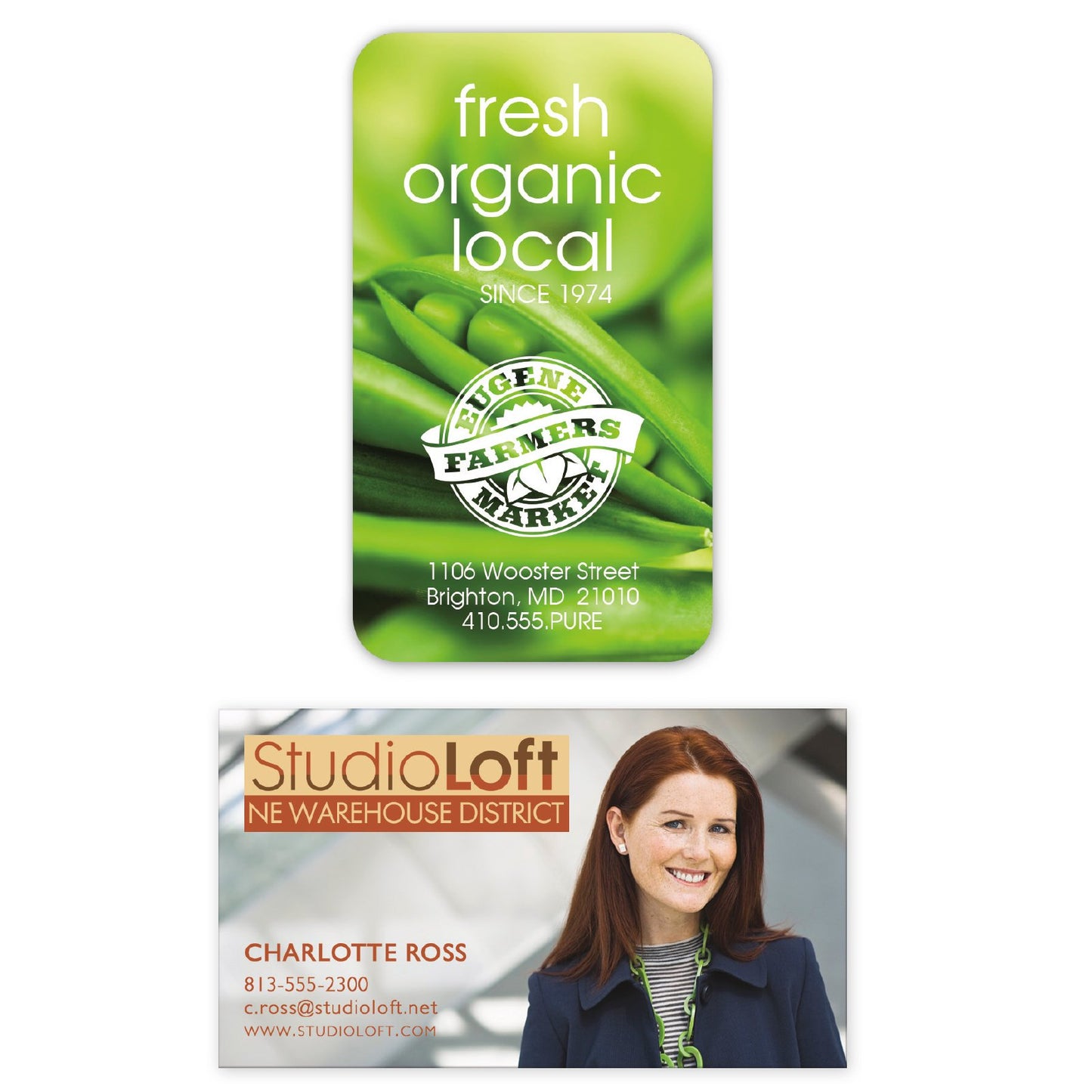 Front View of White Good Value™ 30 Mil 4-Color Process Business Card Magnet