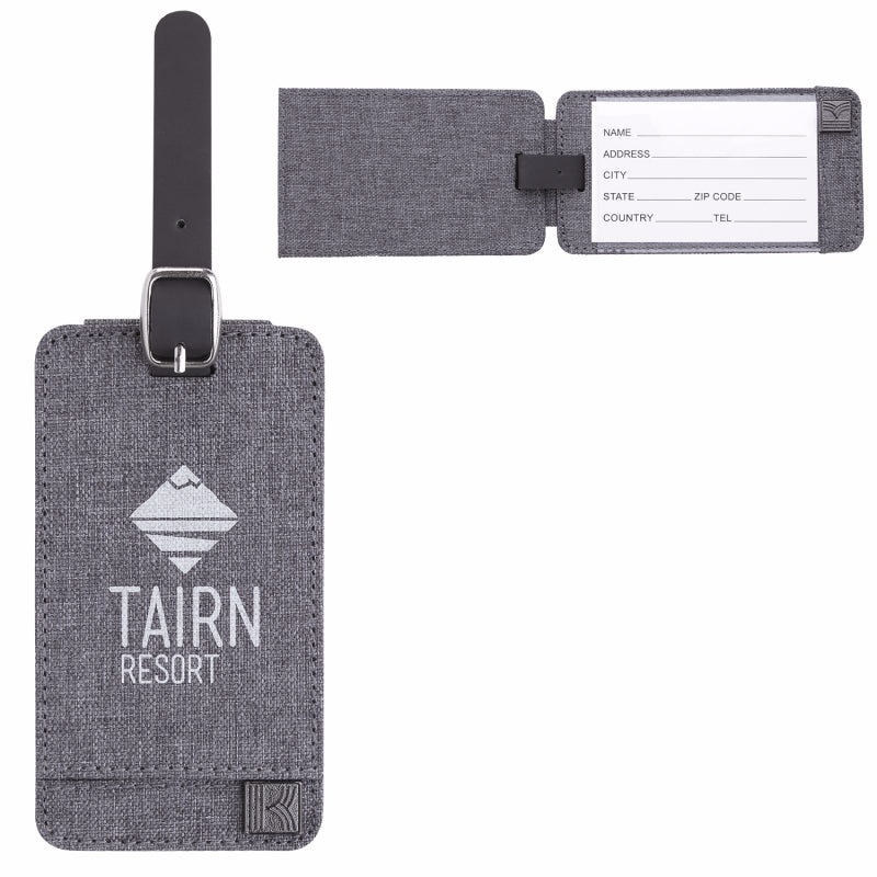 Front View of Gray KAPSTON® Pierce Luggage Tag