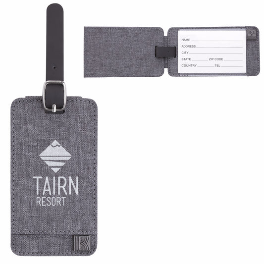 Front View of Gray KAPSTON® Pierce Luggage Tag