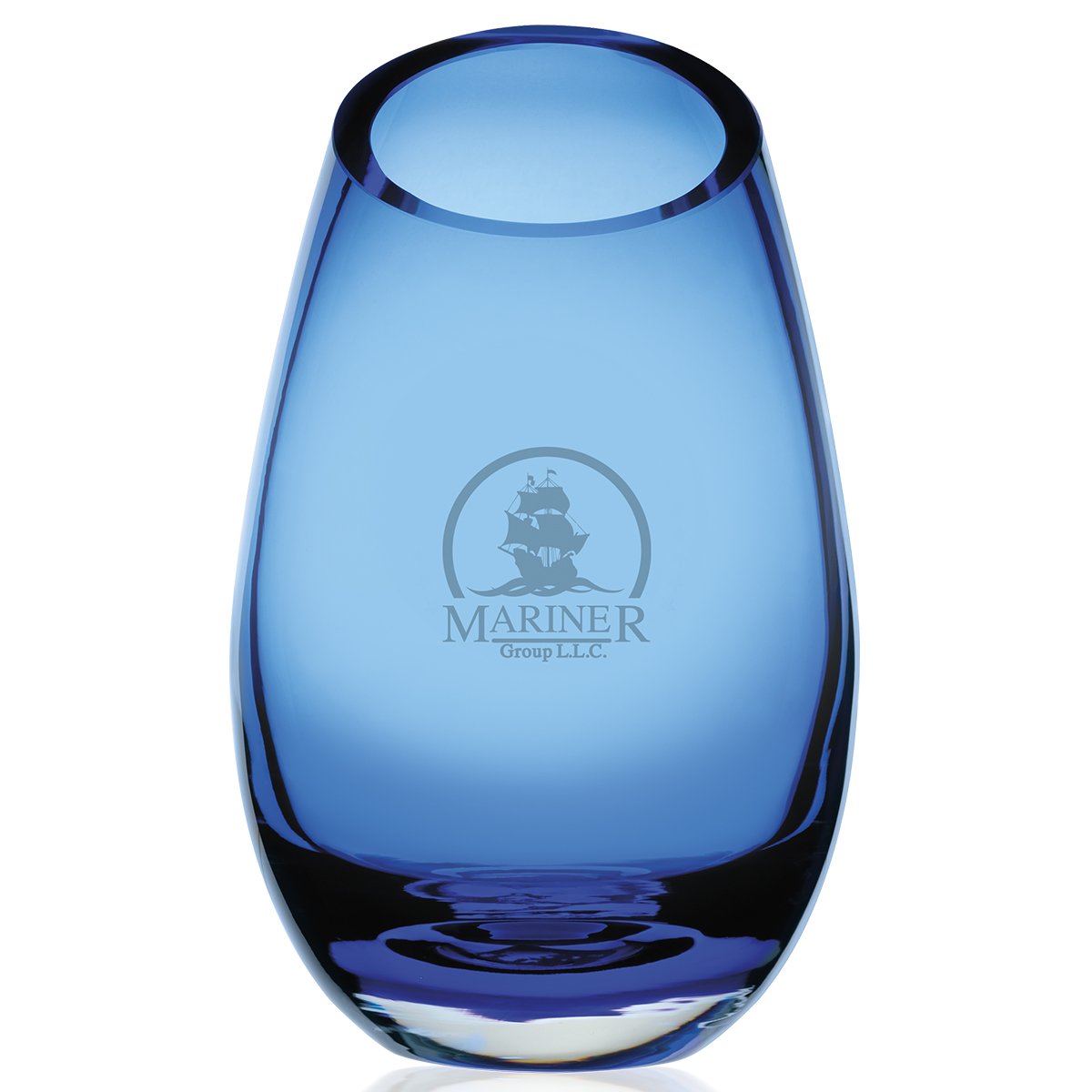Front View of Blue JAFFA® Cairo Blue Vase